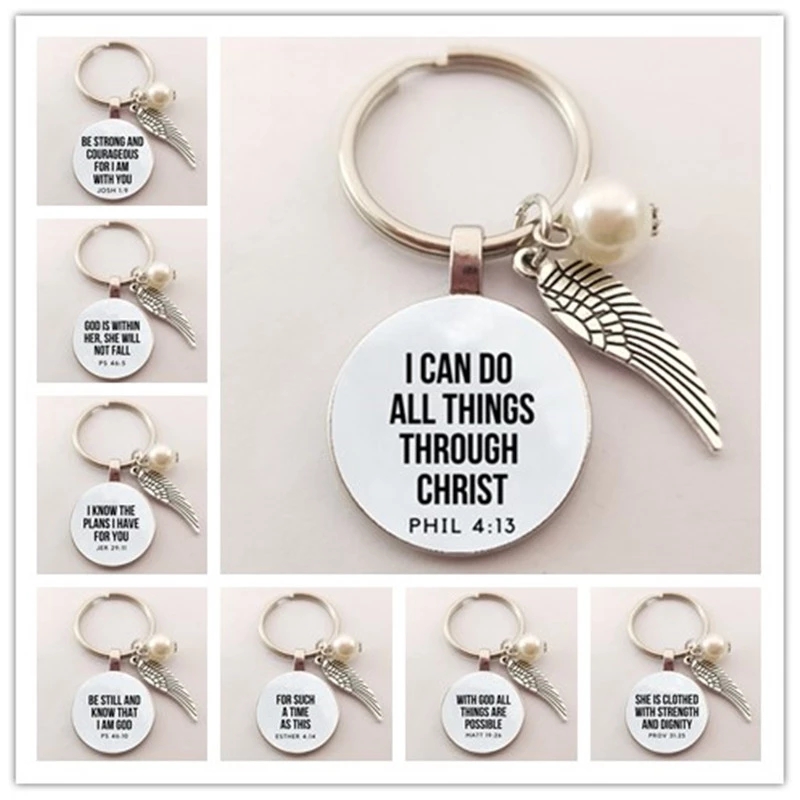 

Bible Verse Key Chains Faith Keychain Scripture Quote Christian Jewelry For Friend Women Men Inspirational Gifts