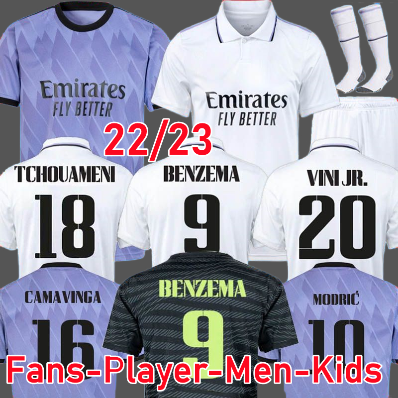 

2022 BENZEMA Final soccer jerseys 22 23 football shirt CAMAVINGA VINI JR ALABA REAL MADRID SHAZARD ASENSIO MODRIC MARCELO 2022 2023 camiseta men kids kit uniforms, 22/23 away kids