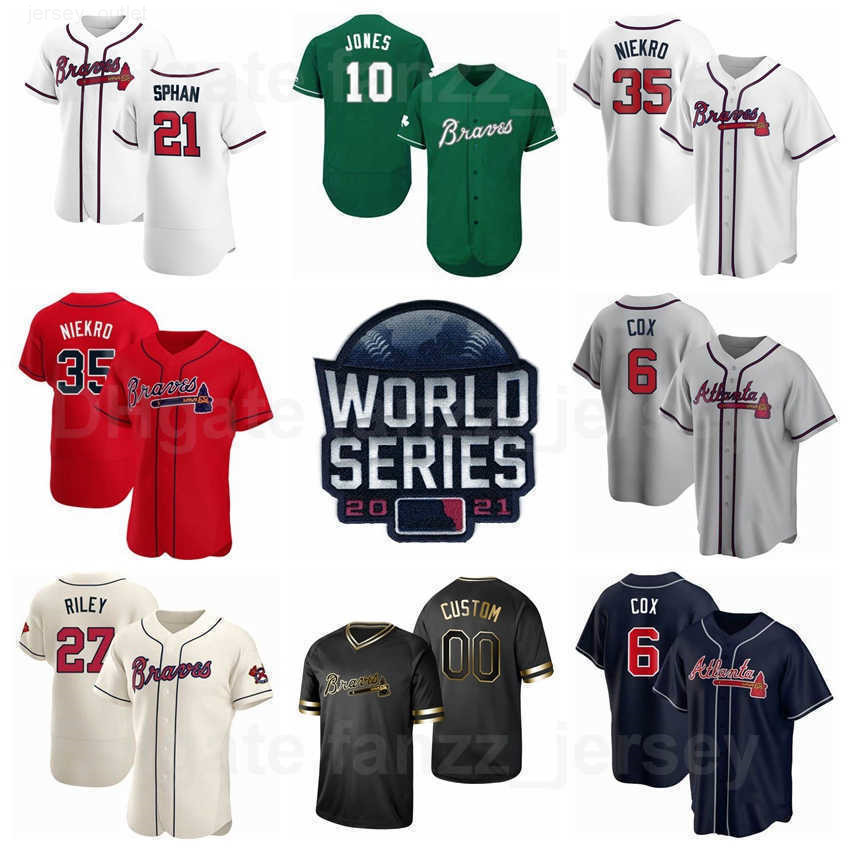 World Series 2021 Baseball 6 Bobby Cox Jersey 44 Hank Aaron 21 Warren Sphan 41 Eddie Matthews 35 Phil Niekro All Stitched Flexbase Cool Base Pull-image-764161593