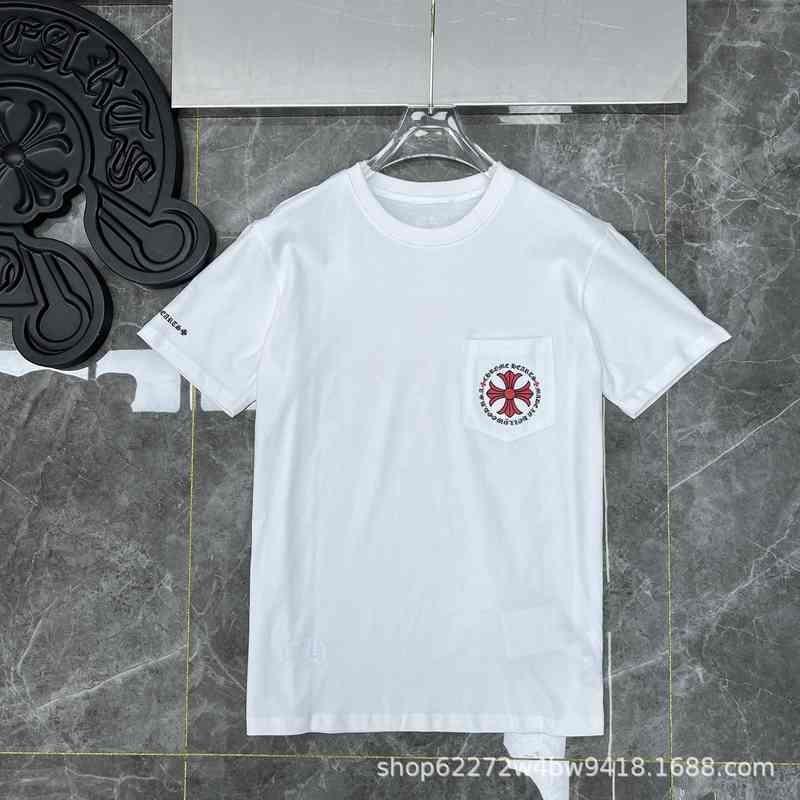 

chrome//heart men crow Red Cross Sanskrit letter flower arm horseshoe short sleeve Unisex, Black