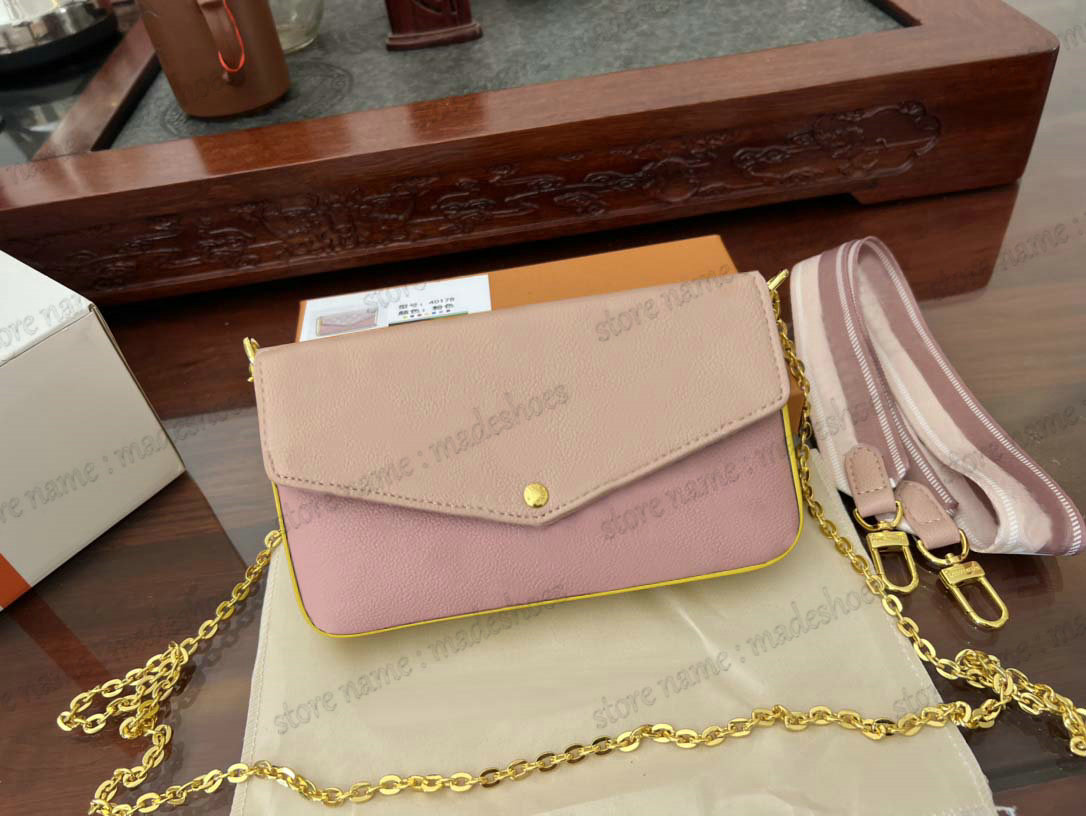 

2022 SS Pochette Félicie Chain Shoulder Bag Designer Womens Handbag SPRING IN THE CITY CrossBody Flap Felicie Pouch Card Holder Purse Wallet