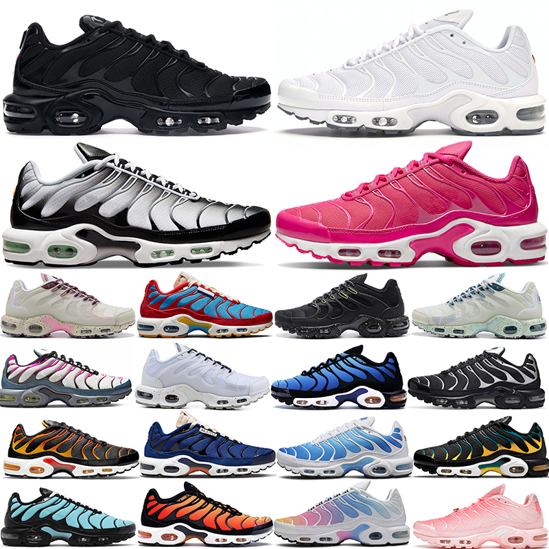 

Tn plus SE running shoes men women black White Tan Burgundy Volt Glow Hyper Pastel blue Oreo Orange Pink Triple Red mens trainers outdoor sneakers sports size 36-46, 35