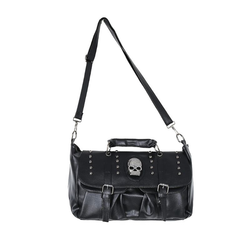 

Fashion Womens Personalise Punk Skull Shoulder Bag Handbag Black 20CA 220617