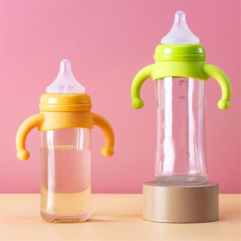 

Baby Bottle Handle Silicone Wide Mouth Compatible with Pigeon Baby Bottle born Infant Toddler Drinking Milk Replacement Part 220708