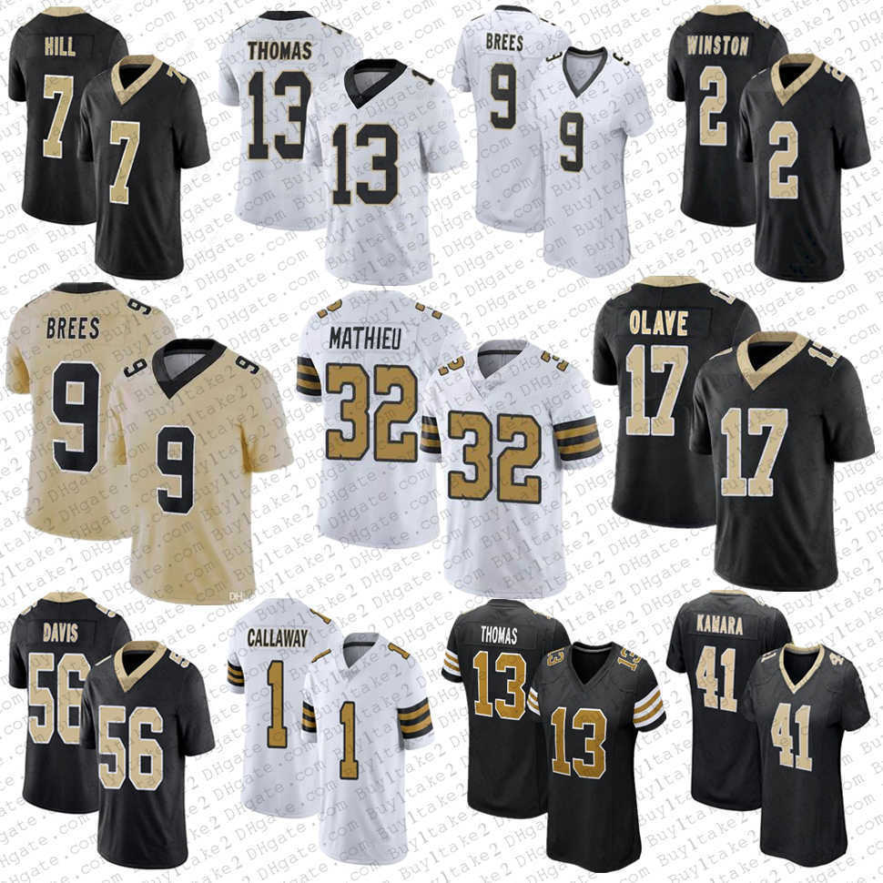 

32 Tyrann Mathieu Chris Olave 41 Alvin Kamar New''Orleans''Saints''Football Jersey Drew Brees''nfl''Jersey, Mens