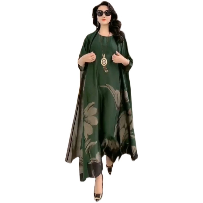 

Spring Summer Dresses Female Fashion Loose Oversize 5XL Printed Tops Dress ShortSleeved TwoPiece Suit Lady 220716, 8140