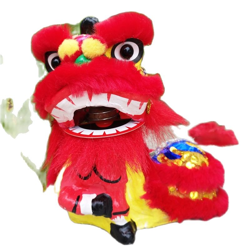 

Mascot doll costume Lion Dance Little Lion Chinese Windmill Head Home Office Decoration South Lion Jewelry Activity Costume Single, Red-single