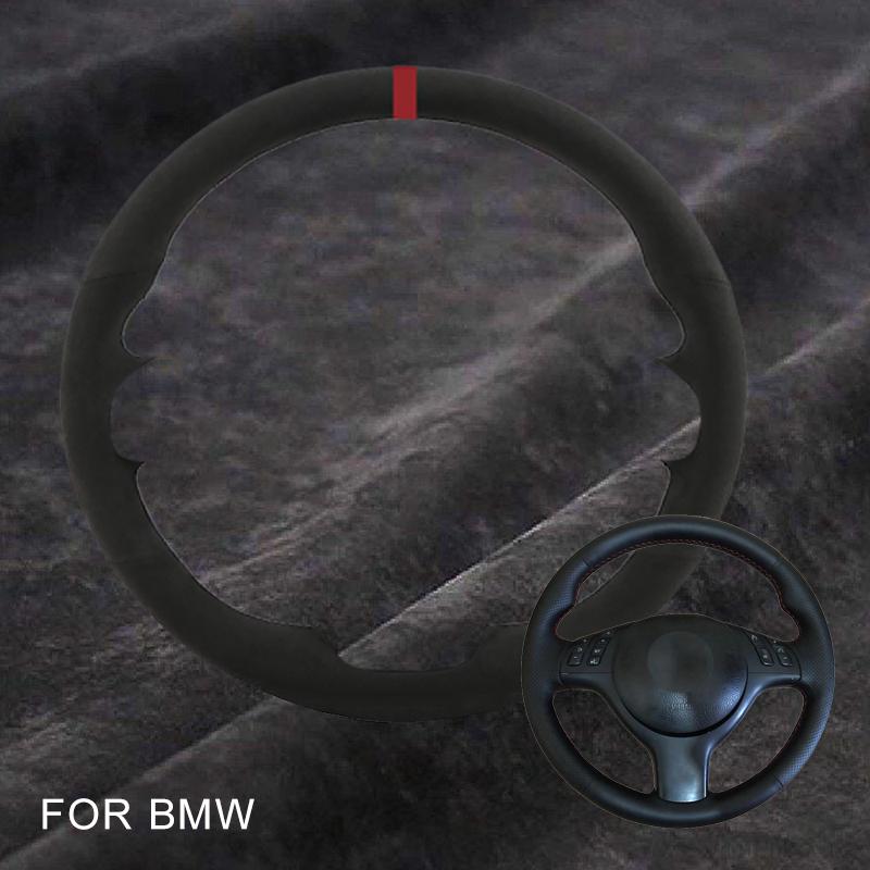 

Steering Wheel Covers Car Streeing Cover For E46 E39 330i 540i 525i 530i 330Ci M3 2001-2014 Suede Braid Non-slipSteering CoversSteering