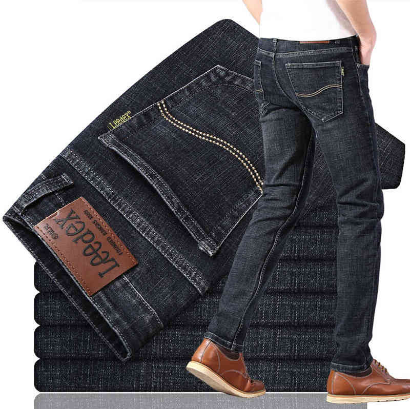 

Luxury Men's Jeans Classic Mid-Waist Casual Slim Fit Denim Pants Male Straight Stretch Cotton Cowboys Trousers L220704, 8817