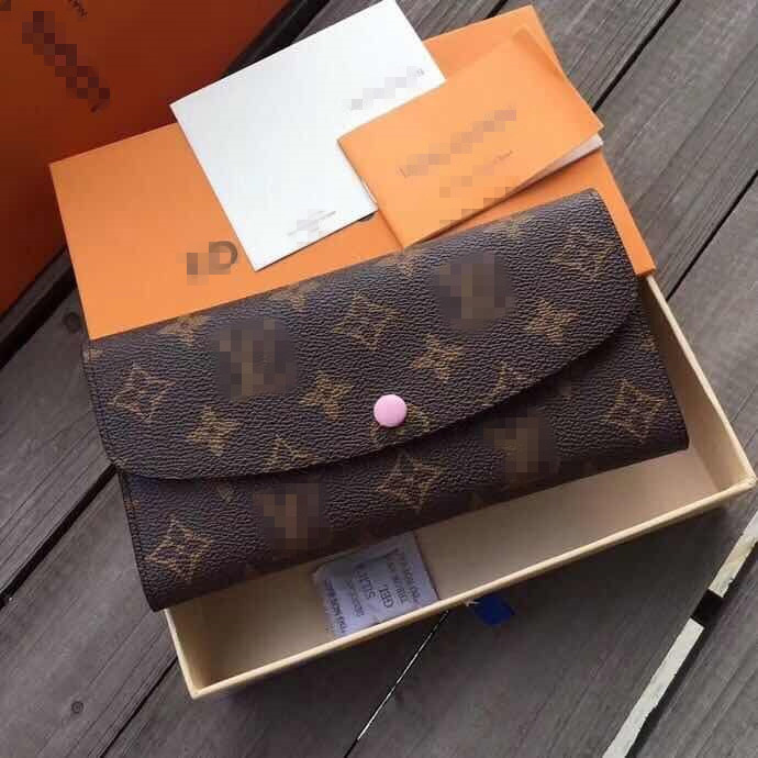 

M60531 SARAH WALLET Designer Louiseity Viutonity Women Long Envelope Flap Emilie Josephine Wallet Key Card Coin Holder Purse Mini, (1