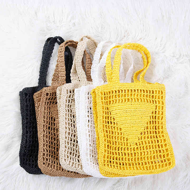 

Fashion Luxury Woven Style Handbag For Women Trendy Designed Affia Fiber Weaving Hollowed Out Tote Bag Holiday Beach Bag, Beige