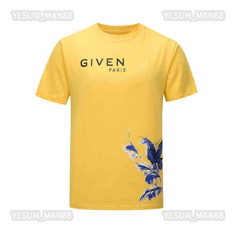 

Designer European And American Fashion Brand Given Mens Womens T Shirt Blue Cranes Printed Loose Round Collar Summer Tees, 24