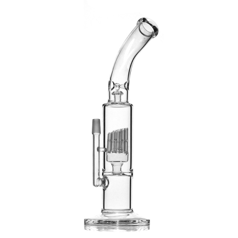 

clear glass twised tree percolator bent type hookah water pipe 13.8 inches ice cubes huge bong with 14mm female joint