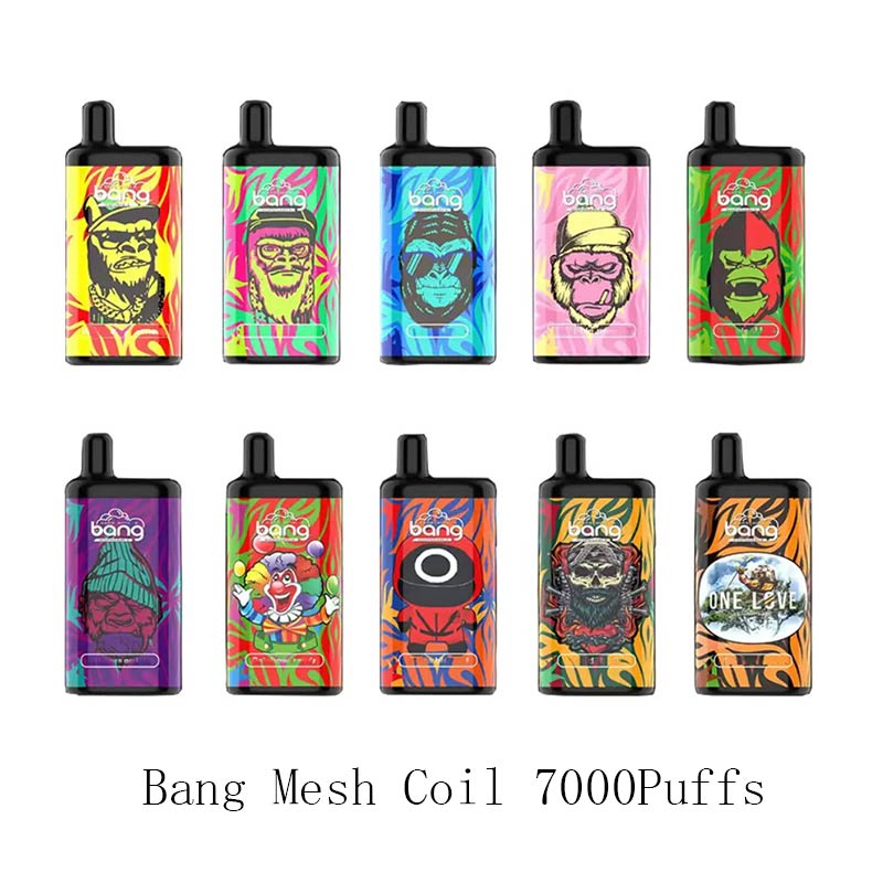 

Original Bang Mesh Coil 7000 puffs Disposable Vape Pod Puff E cigarette devices rechargeable Battery 650mAh 10ml Prefilled 5% Cartridge Box Kit cigvapes VS Elf 1500