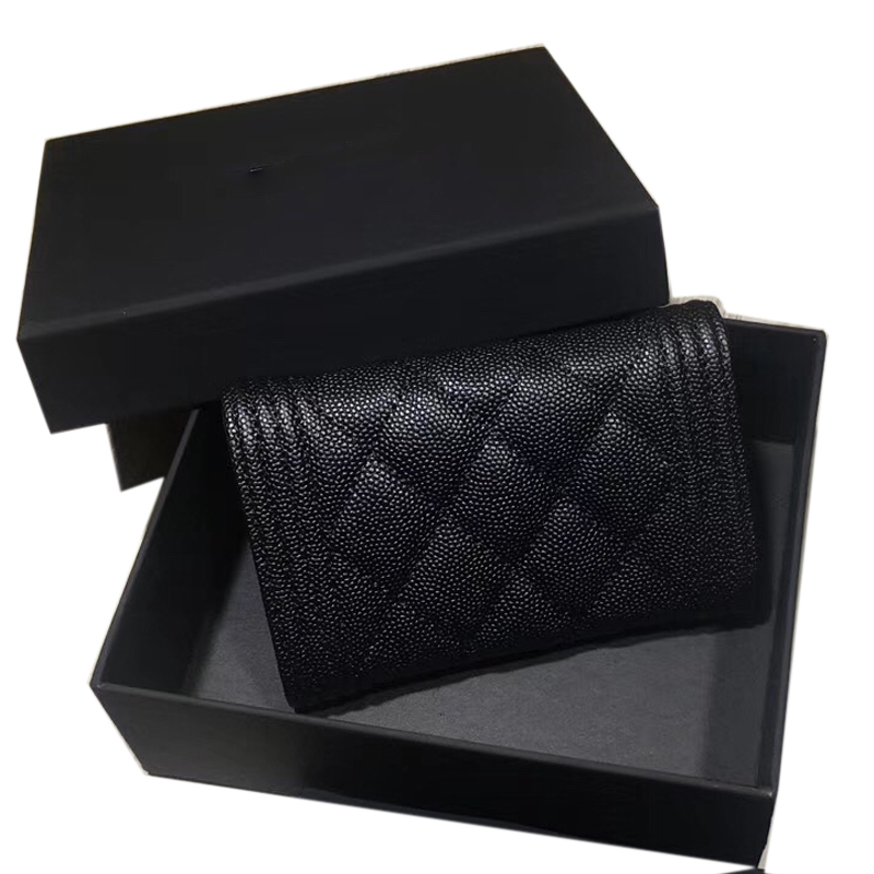 

High quality Fashion clutch Genuine leather wallet with box dust bag Women Men Purse Credit ID Card Holder Purse Coin Purses Wholesale 12cm Pink, Black