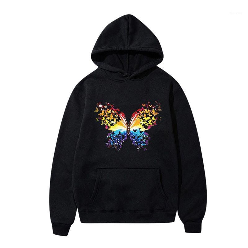 

Oversized Hoodie Women Sweatshirt Butterfly Fun Pattern Printed Long-sleeved Hooded Autumn Tops#g30 Women' Hoodies & Sweatshirts