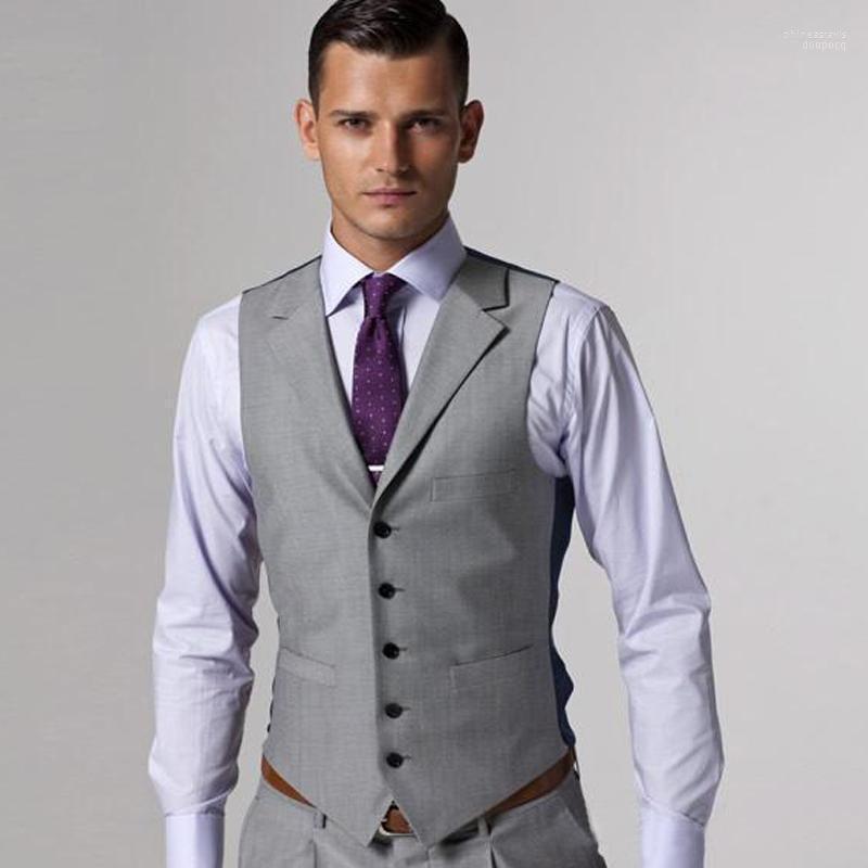 

Gray Country Wedding Men Vests Notched Lapel Casual Man Waistcoat Custom Made Slim Fit Blazers For Bridegroom Men's Phin22, Black