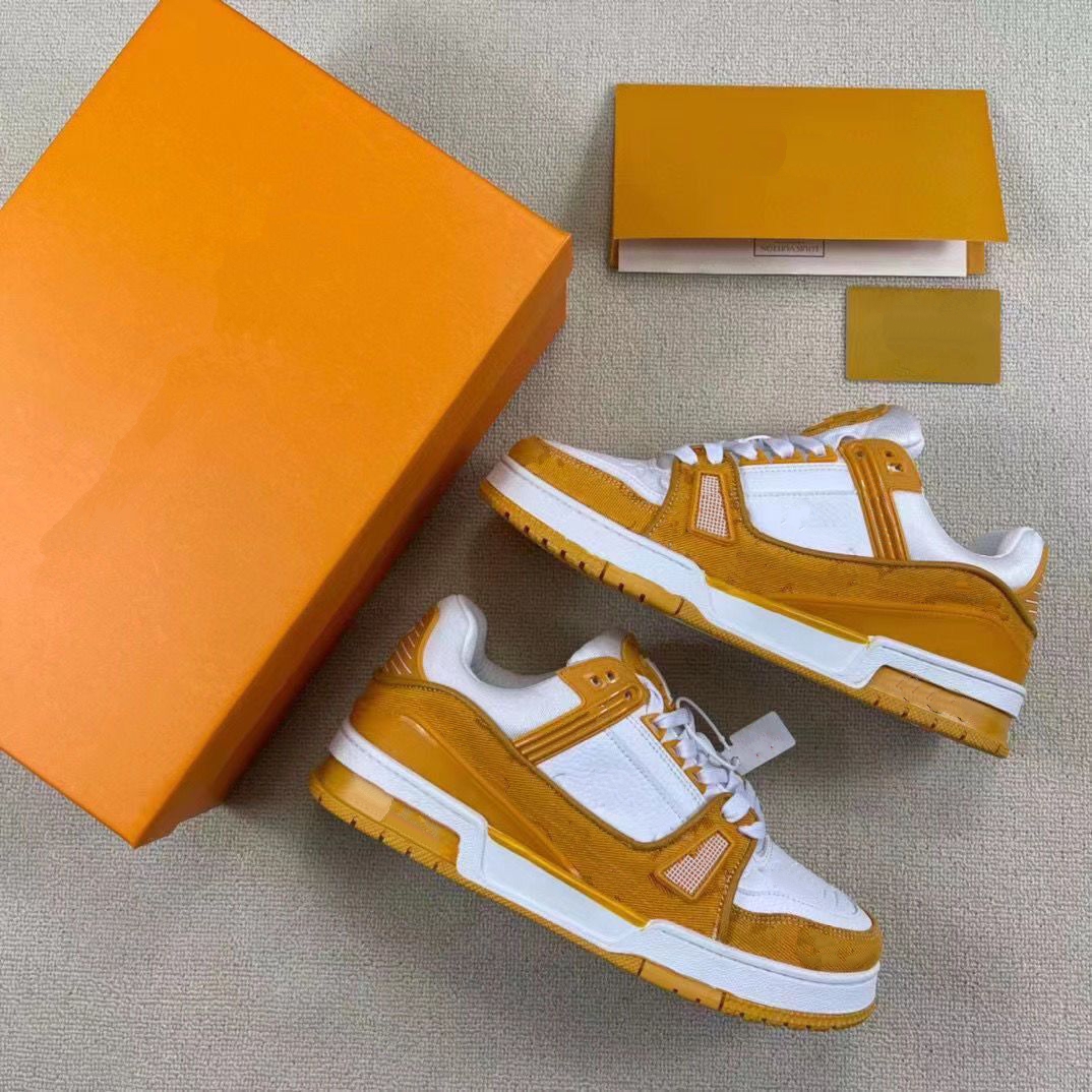 

High quality luxury designer shoes Spring and summer men's sports yellow embossing calfskin production size38-45 mkjl0002 asdasdasdawsd