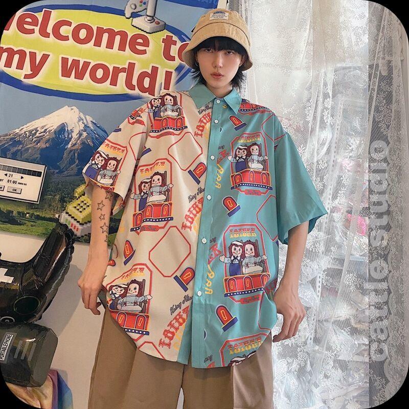 

Women's Blouses & Shirts Vintage Women's Blouse Anime Clothes Streetwear Harajuku Oversized Shirt Short Sleeve Button Up Chiffon Casual, Yellow