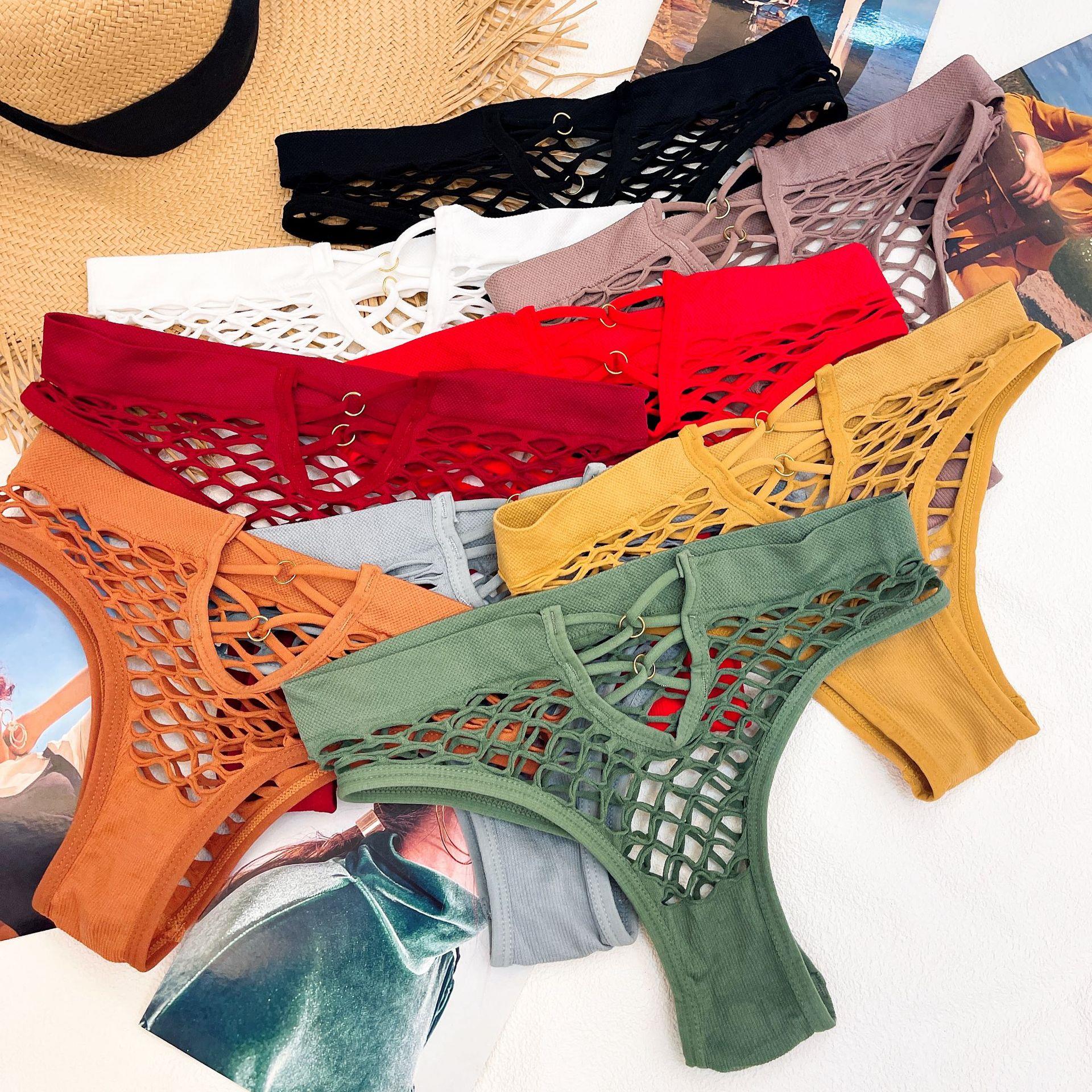 

Womens Underwear Sexy Lace Panties Fashion Hollow Out Comfort Briefs Plus Size Mid Waist Seamless G-string Female Lingerie, Yellow