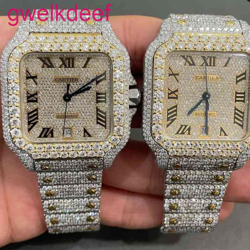 

Stylish Custom Hip Hop Luxury Dign Stainls Steel Iced Out Diamonds Wrist watch Watch4BD6, Gold