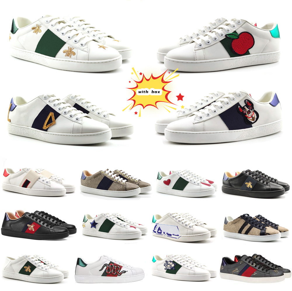 

Pair Luxury Designers ACE Sneakers Casual Dress Tennis Shoes Men Women Lace Up Classic White Leather Pattern Bottom Print Sports Lover Trainers Size 36-45, 1-digital pink 36-40