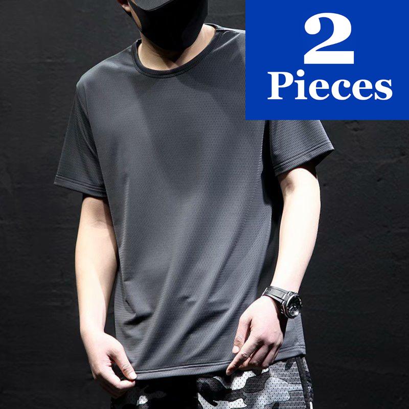 

Men's T-Shirts 2022 Men T-shirt Fashion Soild Color Tee Mesh T Shirt Street Casual Loose Breathable Sports Quick Dry All-Match SummerMen's, Black gray
