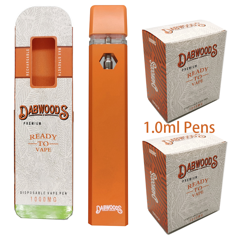 

Dabwoods Disposable Vape Pens 1.0ML Rechargeable Pods USA STOCK Starter Kits 510 Thread Empty E cigarette Ceramic Coil High Quality Oil Vaporizer 280mah Battery