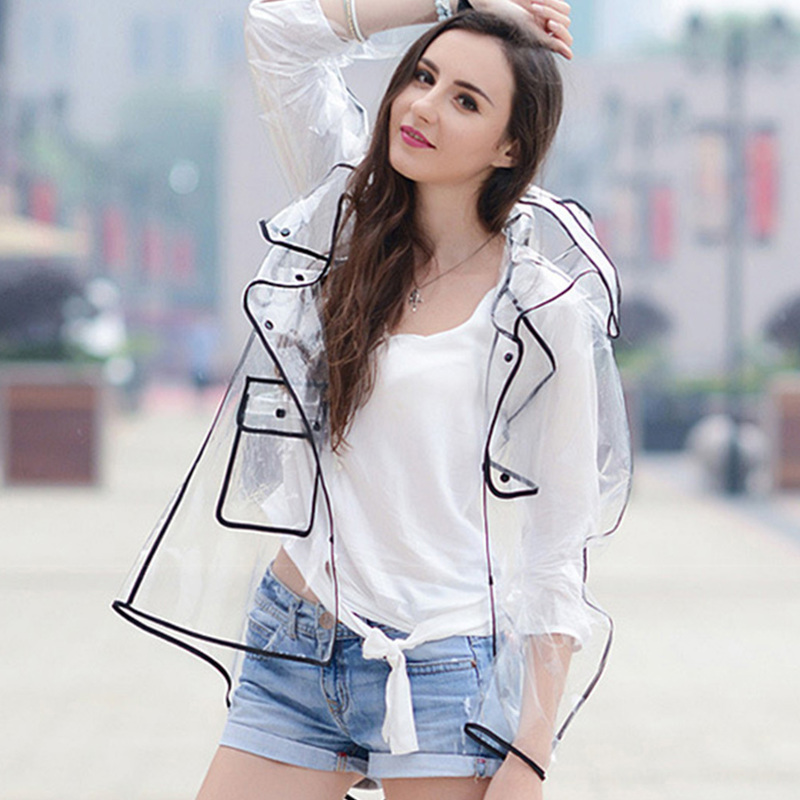 

New Fashion Women's Transparent Thicken Plastic Raincoat Travel Waterproof Rainwear Adult Poncho Outdoor Rain Coat CX220406