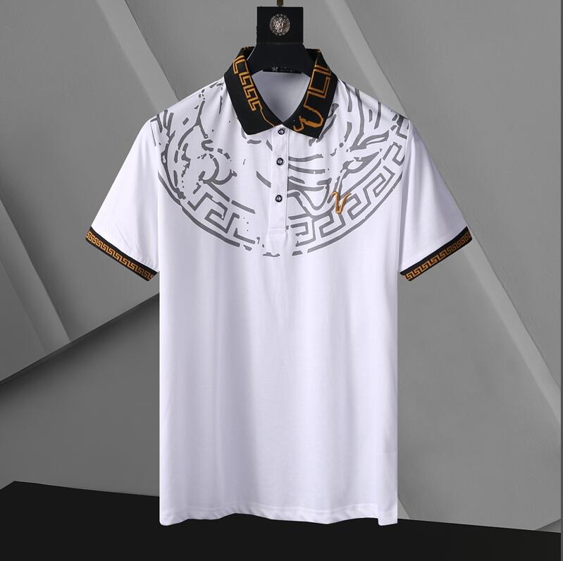 

Men's Designer T-Shirt Polo Shirt Cotton Deluxe Sailor Collar Short Coat for the latest summer fashion sizes 4XL, 1+dark blue