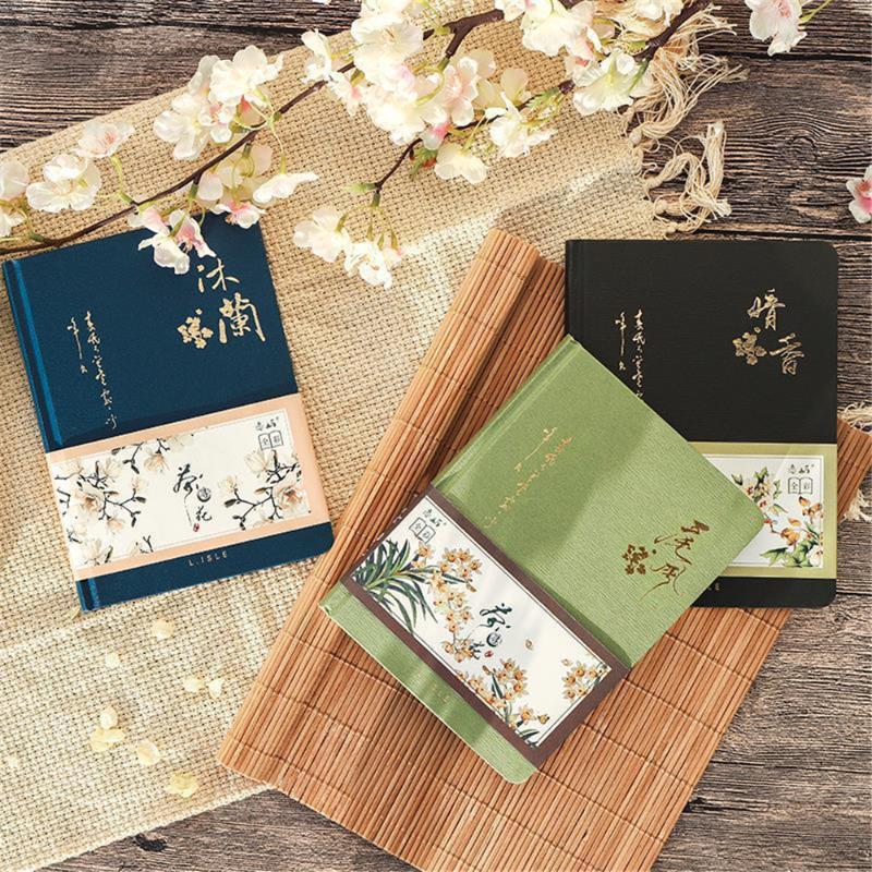 

Notepads 1pc Chinese Style Color Inner Page Hard Shell Notebook Diary Plan Manual Kawaii DIY Hand Account Decoration Material Stationery