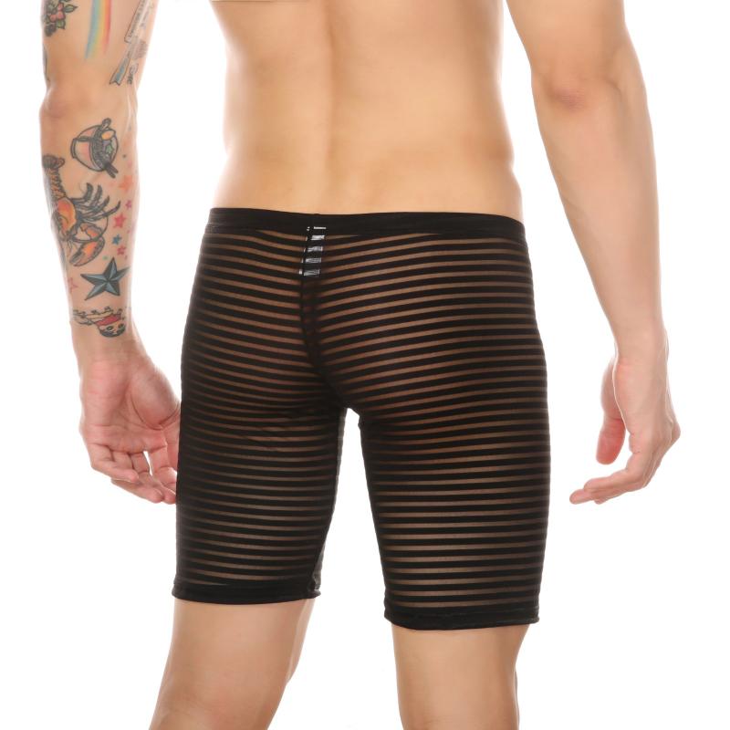 

Men's Shorts Mens Fashion Swimming Trousers See-through Striped Boxer Elastic Waistband Short Pants Swimwear Beachwear For Pool Party, White