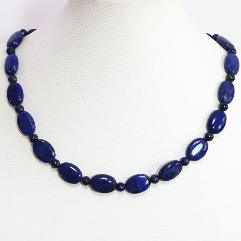 

Chains Ly Blue Lapis Lazuli 13 18mm Natural Oval Beads 6mm Spacer Accessories High Grade Women Diy Necklace 18inch B1449Chains ChainsChains