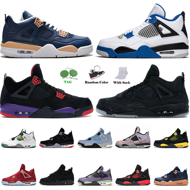 

4 4s Mens Sports Jorda Basketball Shoes Jumpman Red Thunder Military Black White Oreo Canyon Purple Pure Money Womens Sneakers Sports Trainers Size 13, C50 purple 40-47