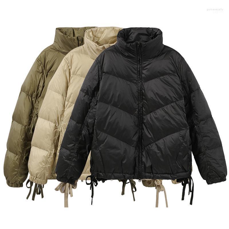 

Women' Down & Parkas Ailegogo Winter Warm Jacket Stand Collar Female 90% White Duck Short Casual Ladies Thick Snow Outwear Guin22, Beige