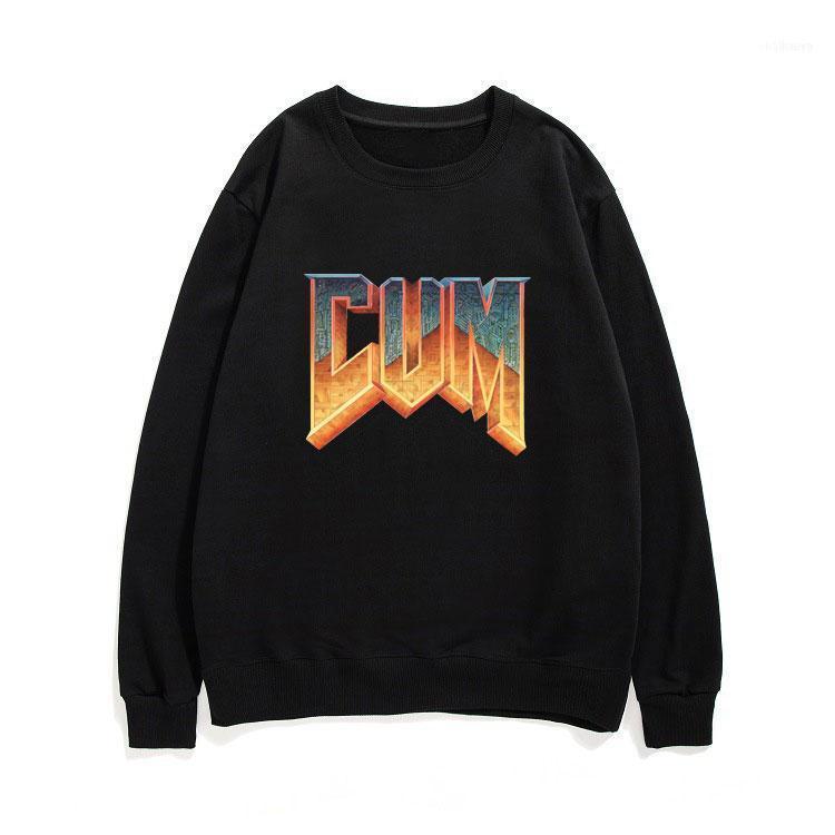 

Men' Hoodies & Sweatshirts 2022 Nuevo Doom Cum Sudadera Hombres Harajuku Diseño Vintage Suéter De Algodón Los, Black