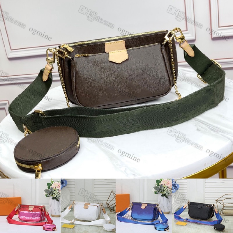 

2022 Designer Women Genuine Leather bags Fashion Handbags Multi Pochette Accessoires Purses and Old Flower Mini 3 pcs piece set Crossbody luxurys Shoulder Bag, Hello
