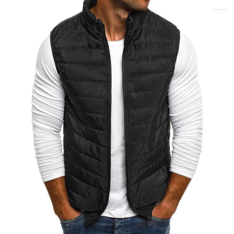 

Men' Vests Mens Winter 2022 Casual Warm Outerwear Jacket Coat Men Sleeveless Waistcoat Parka 7 Colors Man Clothing Kare22, Black