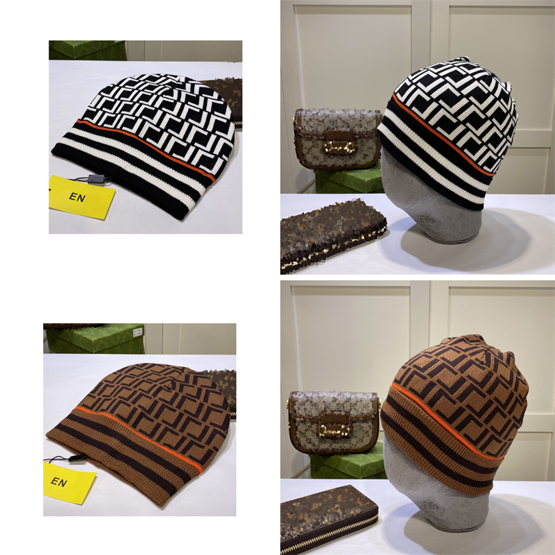 

Designer Knitted Caps Fashion Beanie Cap Good Texture Cool Skeleton Hats For Man Woman 2 Colors High Quality Cashmere Hat, Black