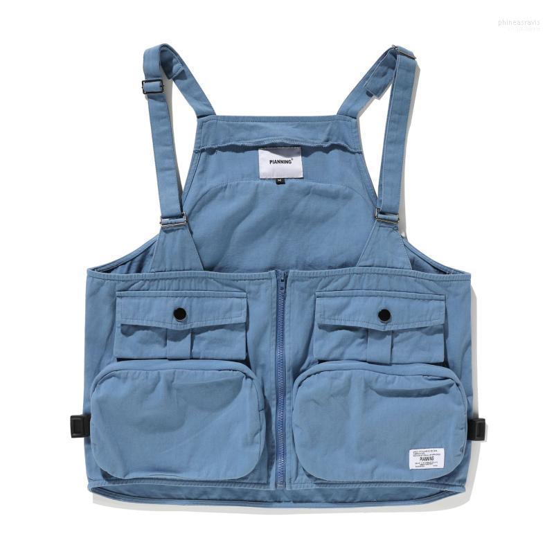 

Multi-pockets Travel Vest Backpack Japanese Style Retro Men Women Sleeveless Cargo Jacket Spring Summer Outdoor Waistcoats Men's Vests Phin2, Lavender