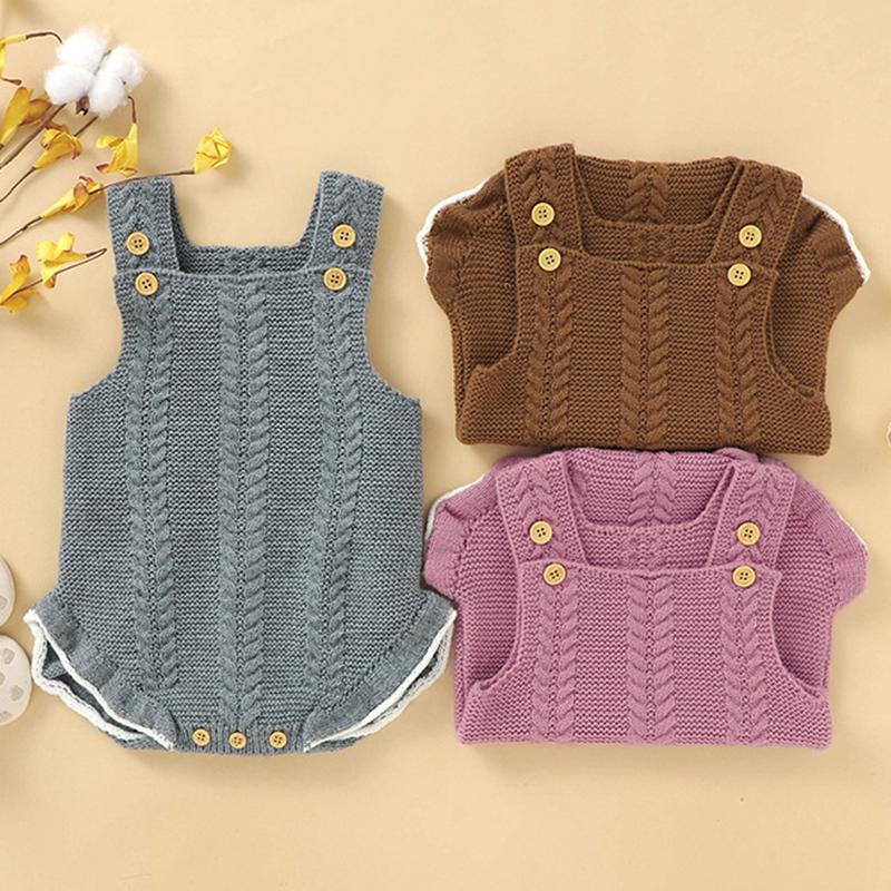 

Jumpsuits Kids Baby Lace Clothes Rompers Infant Boy Girl Pure Color Sleeveless Braces Jumpsuit Born RompersJumpsuits, 82w889 khaki