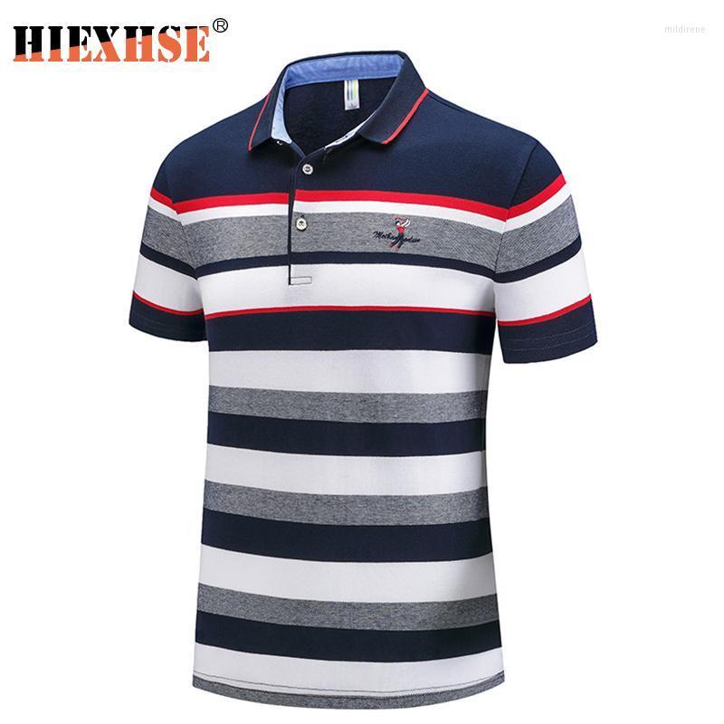 

Men' Polos Shirts Men Casual Brand Striped High Quantity Cotton Slim Fit Summer Streetwear Short Sleeve Men' TeeMen' Men'sMen' Mild2, Blue
