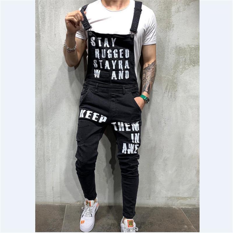 

Men' Jeans 2022 Men Ripped Jumpsuits Shorts Summer Hi Street Distressed Denim Bib Overalls For Man Suspender Pants, Blue