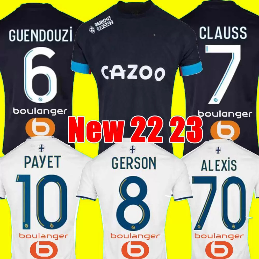 

22 23 Olympique De Marseilles soccer jersey ALEXIS PAYET GERSON MILIK CLAUSS GUENDOUZI UNDER VERETOUT 2022 2023 OM maillot de foot home football shirt men kids kit, 22-23 4th kids