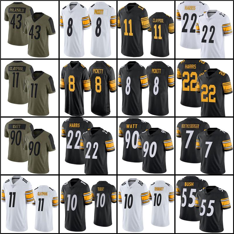 

Jersey Pittsburgh''Steelers''8 Kenny Pickett 11 Chase Claypool T.J. Watt 22 Najee Harris George Pickens Mitchell Trubisky Pat''nfl, Men jersey