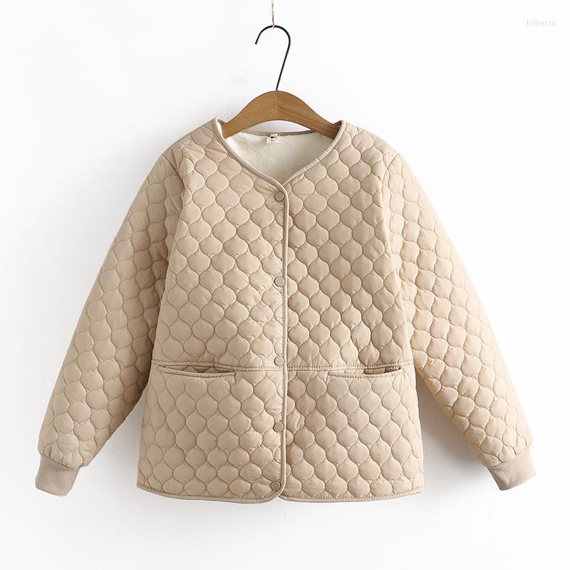 

Plus Size Outerwear & Coats Women's Clothing Quilted Winter 2022 Outwear Fashion Liner Velvet Keep Warm Jacket Loli22, Khaki