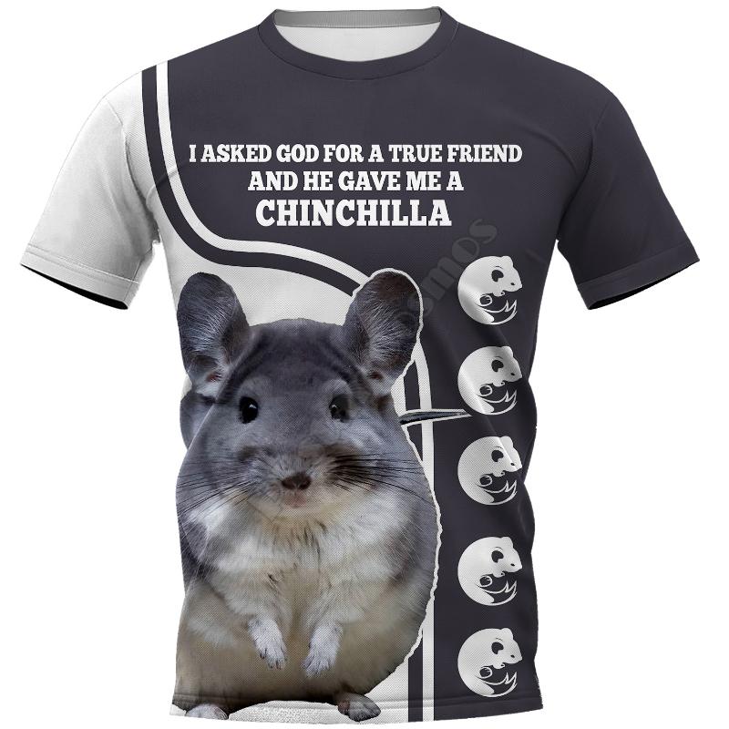 

Men's T-Shirts Chinchilla 3D Printed T Shirts Women For Men Summer Casual Tees Short Sleeve Drop