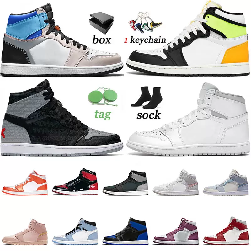 

2022 New Arrival 1 1s Basketball Shoes Racer Blue Patent Royal Neutral Grey Illustrated High Obsidian UNC Rebellionaire Women Mens Sports Jumpman Sneakers Trainers, C28 seafoam 36-47