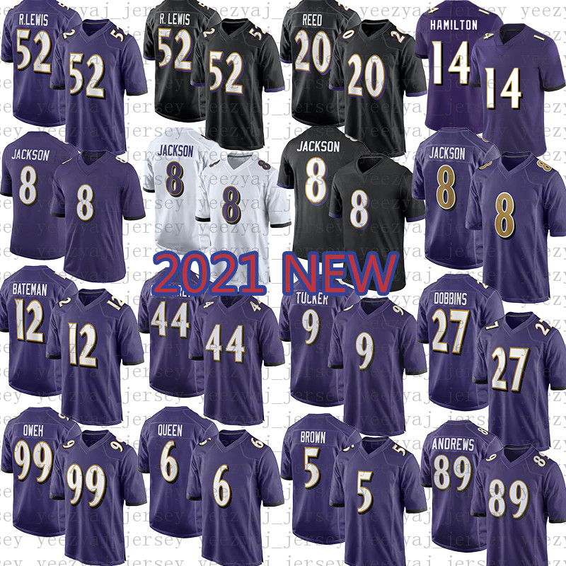 

8 Lamar Jackson Football Jersey Kyle Hamilton Baltimores Raven Mark AndrewsJustin Tucker Patrick Queen Odafe Oweh Ray Lewis Marlon Humphrey J.K. Dobbins Ed Reed Fagot, Mens-wy