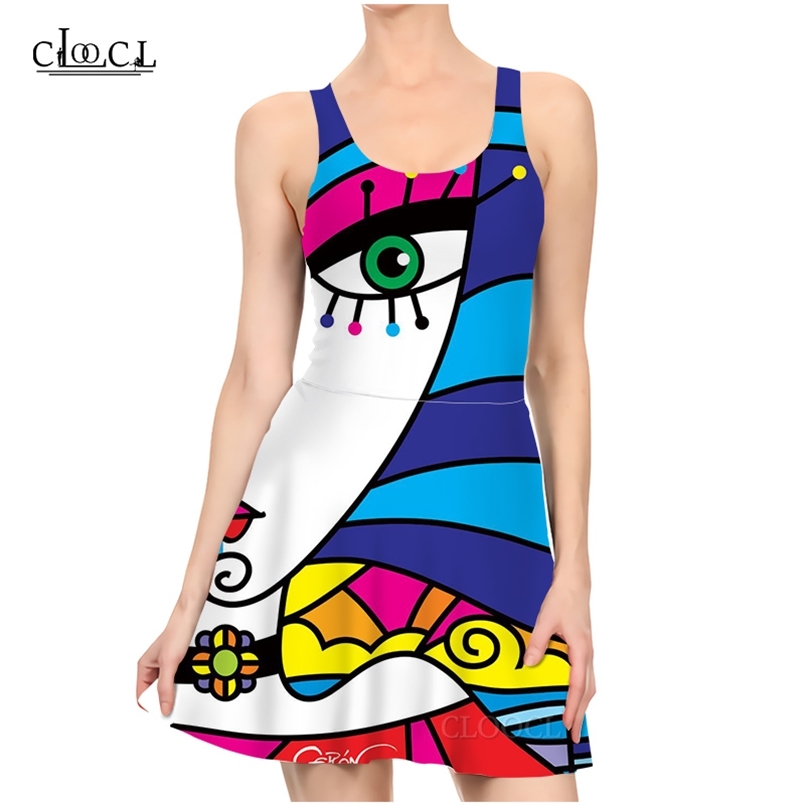 

Geometric Art Pattern 3D Print Women Casual Fashion Sleeveless Sexy Slim Summer Dress 220617, Dress women 1